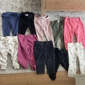 Carters Old Navy Osh Kosh Baby Girl 12M Bundle Pants Leggings